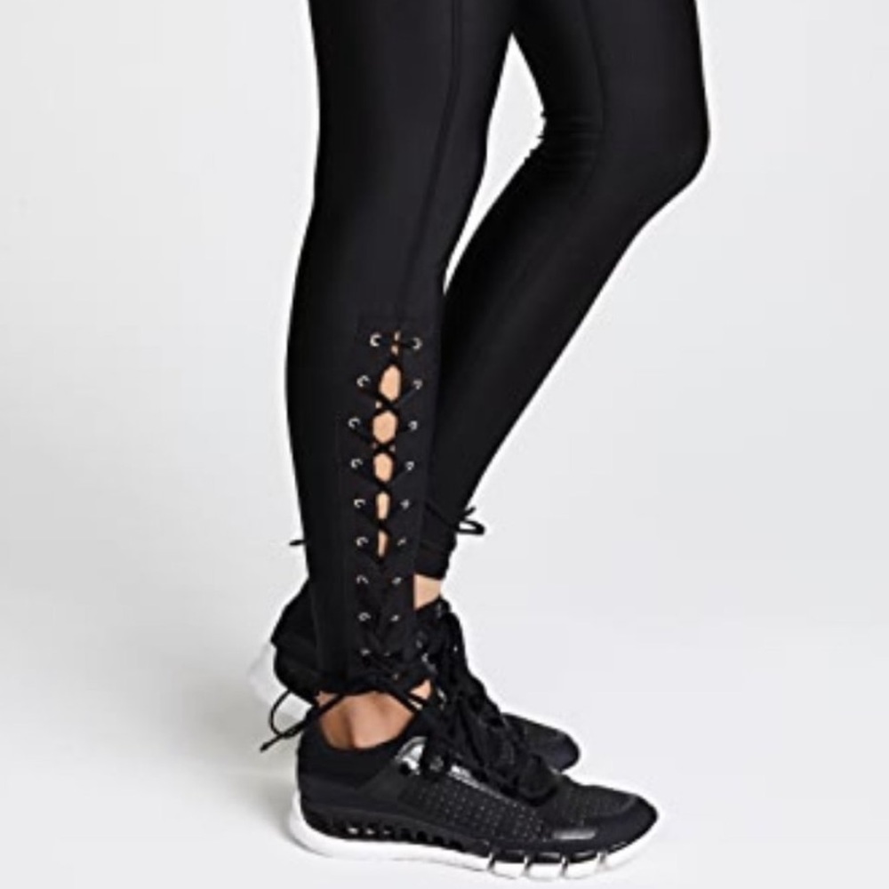 Terez Corset Tie Up 3” Waistband Legging Black sz XS